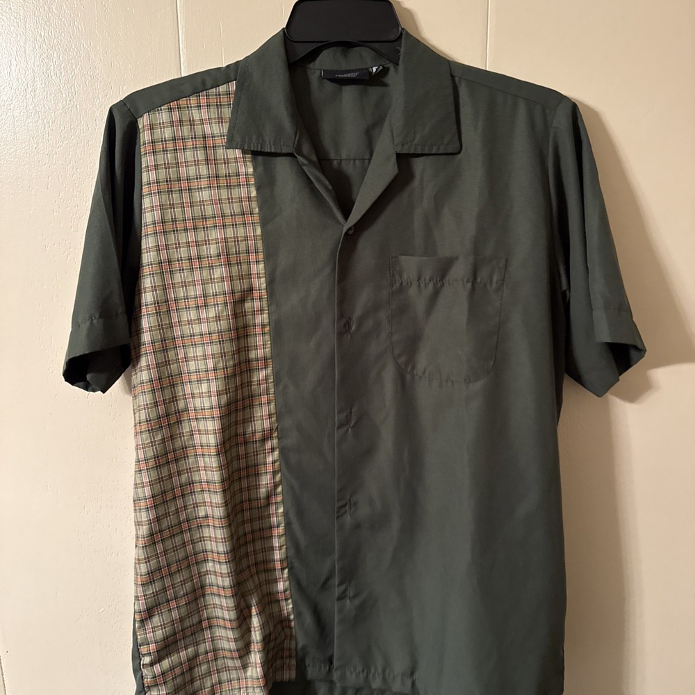 Mens Rockabilly Fashion Button Down Short Sleeve Shirt Retro Look